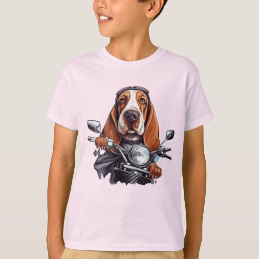 Cooler Hundbiker, niedlicher Hundeschlittenfahrer T-Shirt (Vorderseite)