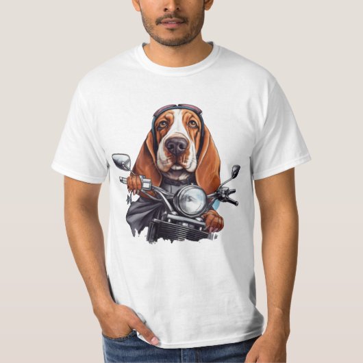 Cooler Hundbiker, niedlicher Hundeschlittenfahrer T-Shirt (Vorderseite)