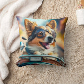 Cooler Hundbiker, niedlicher Hundeschwerfer Kissen (Decke)