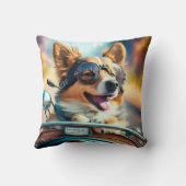 Cooler Hundbiker, niedlicher Hundeschwerfer Kissen (Rückseite)