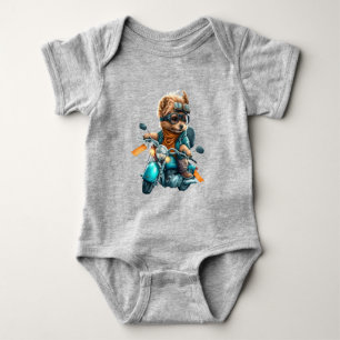 Cooler Hundbiker, niedlicher Yorkshire-Terrier-Hun Baby Strampler