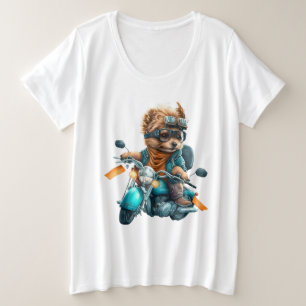 Cooler Hundbiker, niedlicher Yorkshire-Terrier-Hun Große Größe T-Shirt