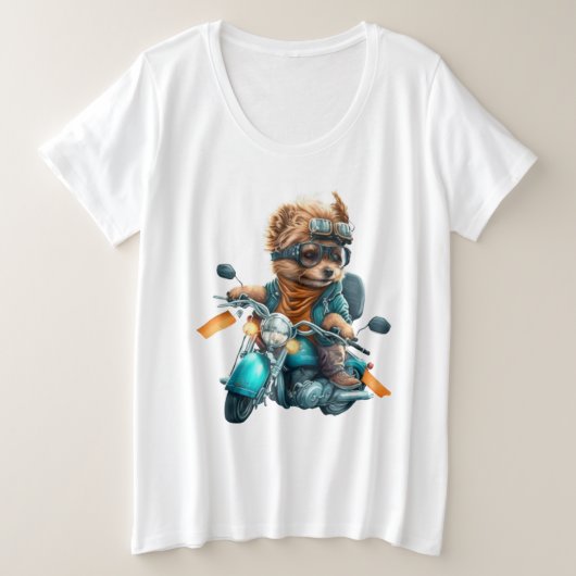 Cooler Hundbiker, niedlicher Yorkshire-Terrier-Hun Große Größe T-Shirt (Design vorne)
