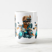Cooler Hundbiker, niedlicher Yorkshire-Terrier-Hun Kaffeetasse (Mittel)