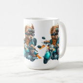 Cooler Hundbiker, niedlicher Yorkshire-Terrier-Hun Kaffeetasse (VorderseiteRechts)