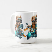 Cooler Hundbiker, niedlicher Yorkshire-Terrier-Hun Kaffeetasse (Vorderseite Links)