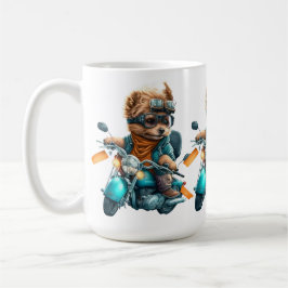 Cooler Hundbiker, niedlicher Yorkshire-Terrier-Hun Kaffeetasse