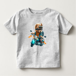 Cooler Hundbiker, niedlicher Yorkshire-Terrier-Hun Kleinkind T-shirt