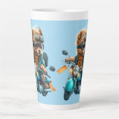 Cooler Hundbiker, niedlicher Yorkshire-Terrier-Hun Milchtasse (Vorderseite)