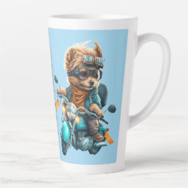 Cooler Hundbiker, niedlicher Yorkshire-Terrier-Hun Milchtasse