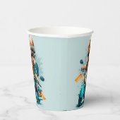 Cooler Hundbiker, niedlicher Yorkshire-Terrier-Hun Pappbecher (Rechts)