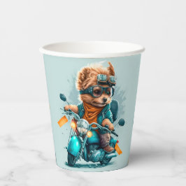 Cooler Hundbiker, niedlicher Yorkshire-Terrier-Hun Pappbecher