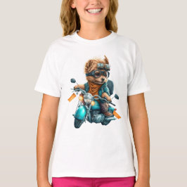 Cooler Hundbiker, niedlicher Yorkshire-Terrier-Hun T-Shirt