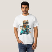 Cooler Hundbiker, niedlicher Yorkshire-Terrier-Hun T-Shirt (Vorne ganz)