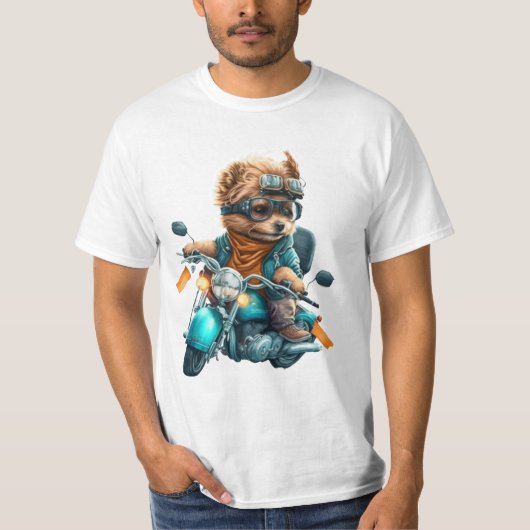 Cooler Hundbiker, niedlicher Yorkshire-Terrier-Hun T-Shirt (Vorderseite)