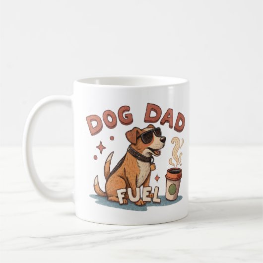 Cooler Hunde-Vater-Treibstoff-Kaffeetasse mit Sonn Kaffeetasse (Links)