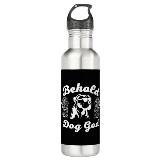 cooler Hundegottesdienst T - Shirt Edelstahlflasche (Vorderseite)