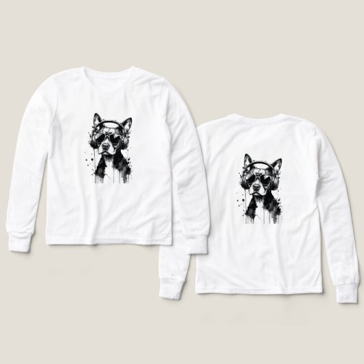 Cooler Hundekopfhörer Niedlich Haustiere Schwarzwe (Design Vorderseite & Rückseite)