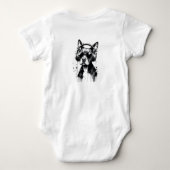 Cooler Hundekopfhörer Niedlich Haustiere Schwarzwe Baby Strampler (Rückseite)