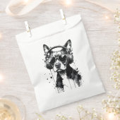 Cooler Hundekopfhörer Niedlich Haustiere Schwarzwe Geschenktütchen (Ausgeschnitten)