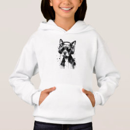 Cooler Hundekopfhörer Niedlich Haustiere Schwarzwe Hoodie