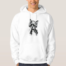 Cooler Hundekopfhörer Niedlich Haustiere Schwarzwe Hoodie