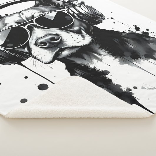 Cooler Hundekopfhörer Niedlich Haustiere Schwarzwe Sherpadecke (3/4)