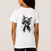 Cooler Hundekopfhörer Niedlich Haustiere Schwarzwe T-Shirt (Rückseite)