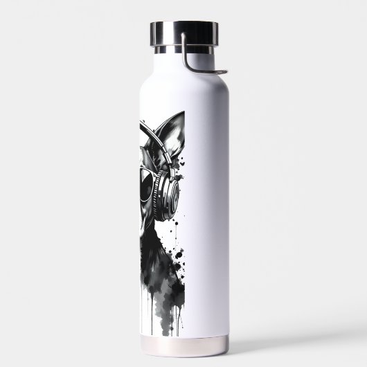 Cooler Hundekopfhörer Niedlich Haustiere Schwarzwe Trinkflasche (Links)