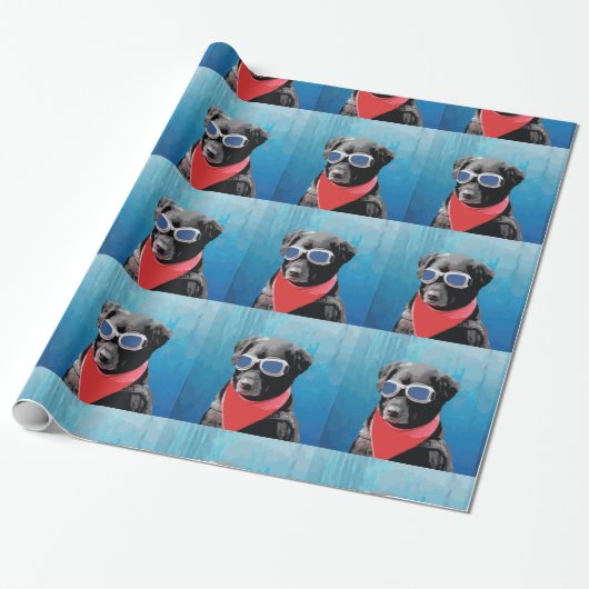 Cooler Hundeschwarz-Labradorrote Geschenkpapier (Ungerollt)