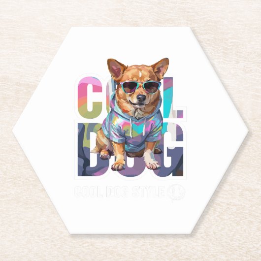 Cooler Hundestil Untersetzer (Vorderseite)
