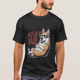 Cooler Husky-Vater mit Sonnenbrille Hundebesitzer T-Shirt