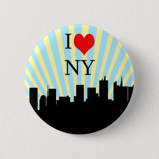 Cooler i-Liebe-Herz-New- Yorkentwurf Button (Vorderseite)