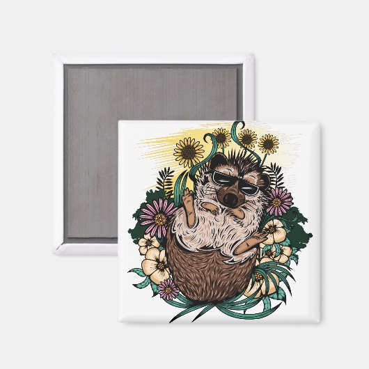 Cooler Igel Magnet (Vorderseite/Rückseite)