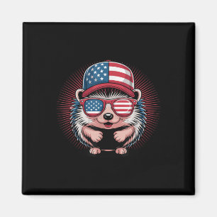 Cooler Igel US-Flagge schüttelt Unabhängigkeit 4. Magnet