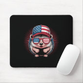 Cooler Igel US-Flagge schüttelt Unabhängigkeit 4. Mousepad (Mit Mouse)