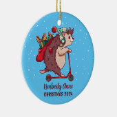 Cooler Igel Weihnachtsschnee Winterurlaub Keramik Ornament (Rechts)