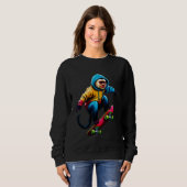 Cooler Illustrat von Funky Capuchin Monkey Skatebo Sweatshirt (Vorne ganz)