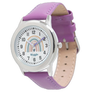 Cooler Individuelle Name Boho Rainbow and Heart Armbanduhr