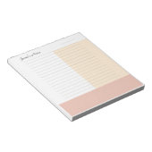 Cooler Individuelle Name Moderner Beige Sand Peach Notizblock (angewinkelt)