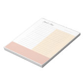 Cooler Individuelle Name Moderner Beige Sand Peach Notizblock (Rotiert)