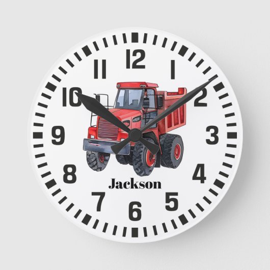 Cooler Individuelle Name Red Traktor Runde Wanduhr (Vorderseite)