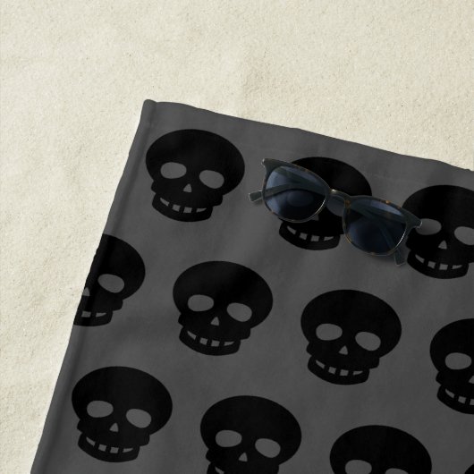 Cooler Individuelle Name Schwarz-weiß Graues Schäd Strandtuch (Beispiel)