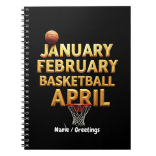 Cooler Januar Februar Basketball April Designs Notizblock