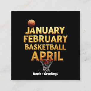 Cooler Januar Februar Basketball April Designs Quadratische Visitenkarte