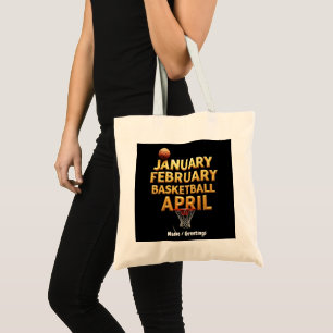Cooler Januar Februar Basketball April Designs  Tragetasche