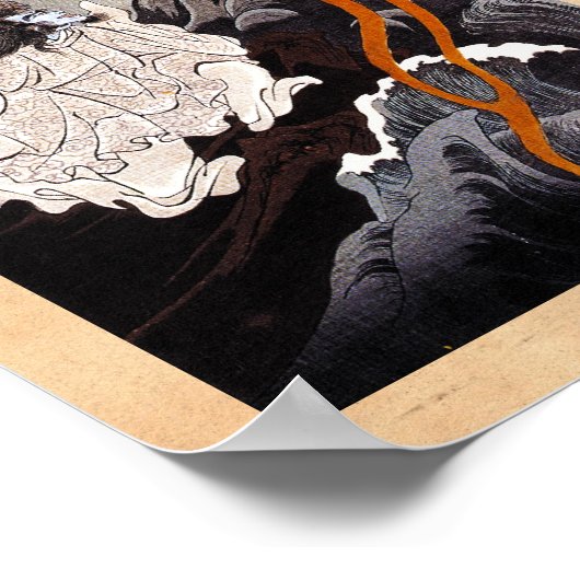 Cooler japanischer Dämon-Geist Kuniyoshi art Poster (Ecke)