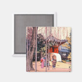 Cooler japanischer Kirschbaum in Kawagoe Yoshida a Magnet (Vorderseite/Rückseite)