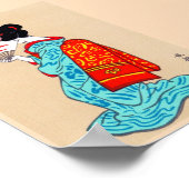 Cooler japanischer Klassiker Geisha Lady Kimono Fa Poster (Ecke)