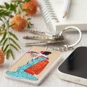 Cooler japanischer Klassiker Gigsha Lady Kimono Fa Schlüsselanhänger (Vorderseite rechts)